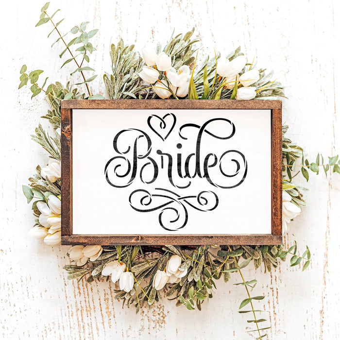 Bride Wedding Label Stencil