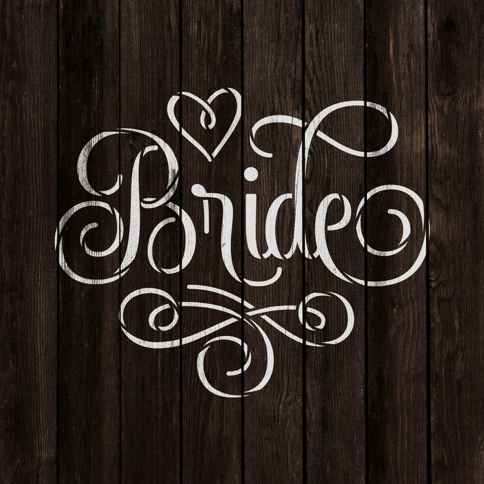 Bride Wedding Label Stencil