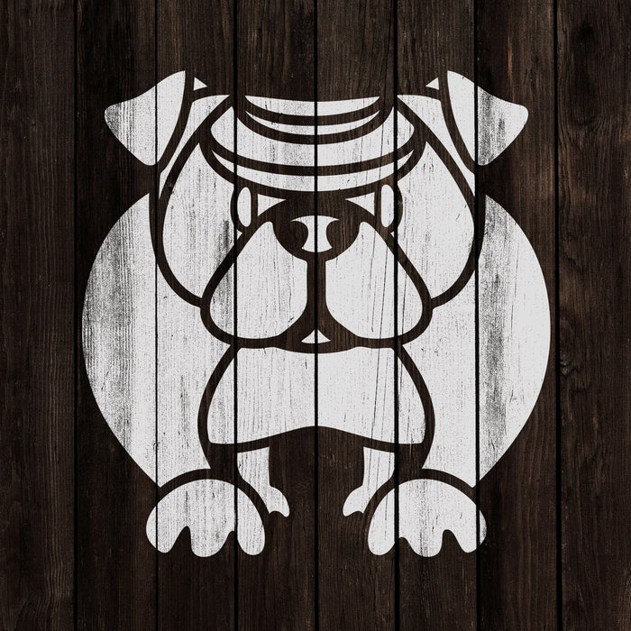 Cartoon English Bulldog Stencil
