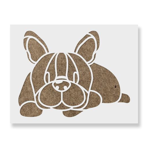 Cartoon French Bulldog Stencil