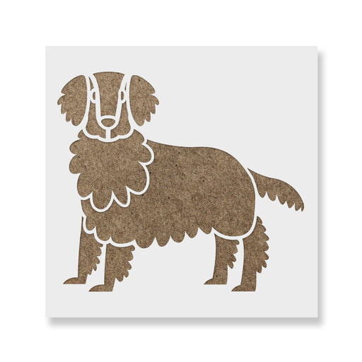 Cartoon Golden Retriever Stencil