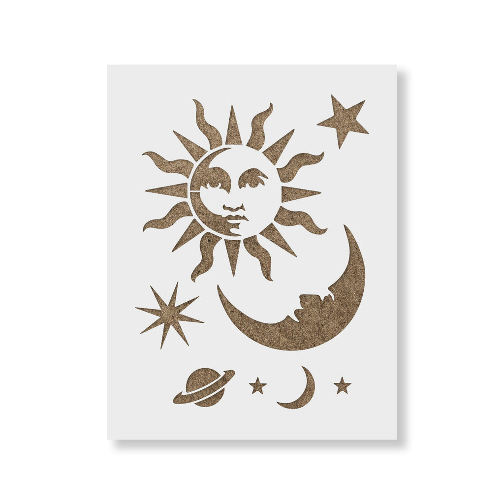 Celestial Sun and Moon Stencil, image size:1024x1024