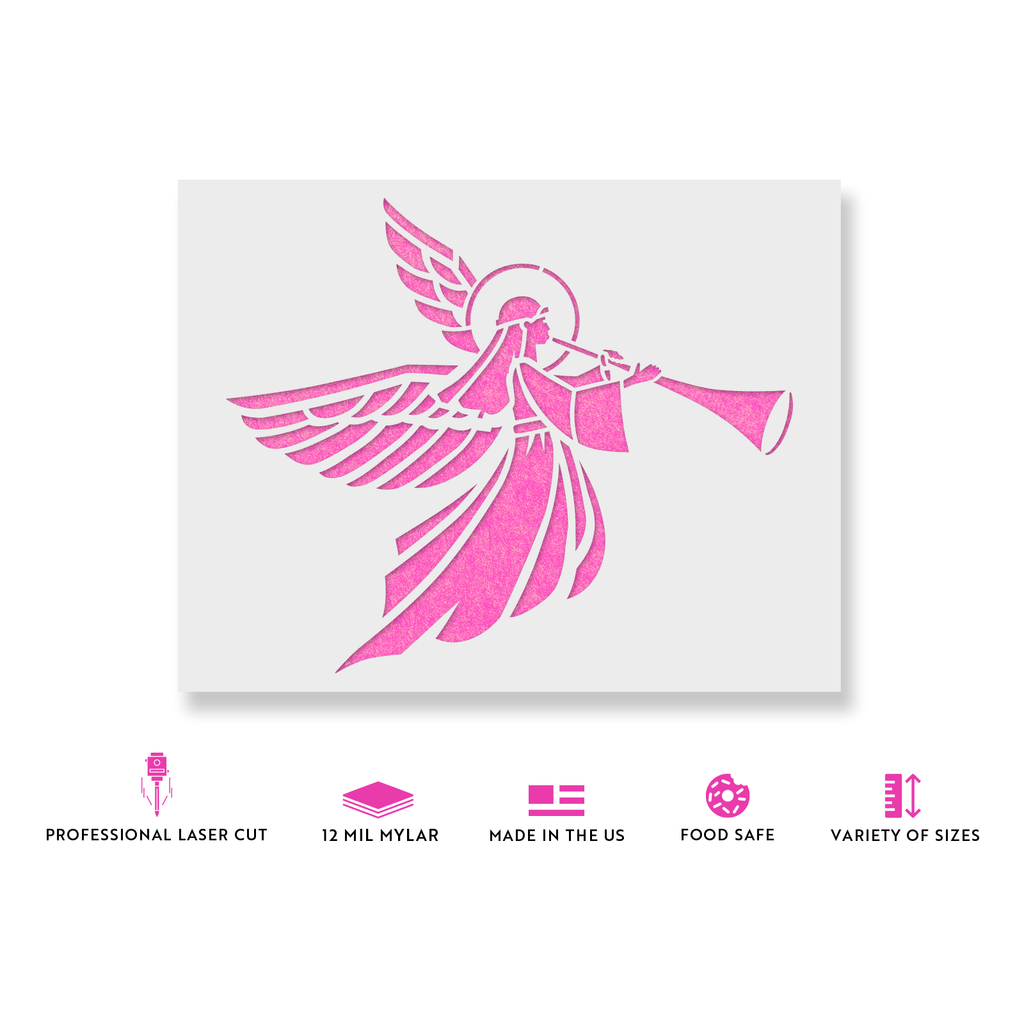 Christmas Angel Stencil, image size:1024x1024