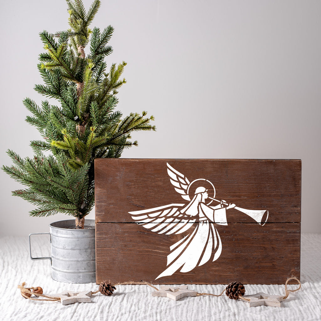 Christmas Angel Stencil, image size:1024x1024