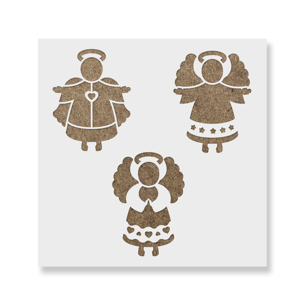 Christmas Angels Stencil, image size:1024x1024