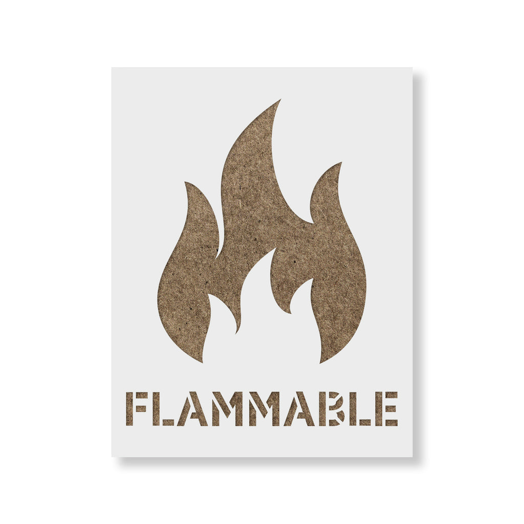 Flammable Symbol Stencils - Stencil Revolution, image size:1024x1024
