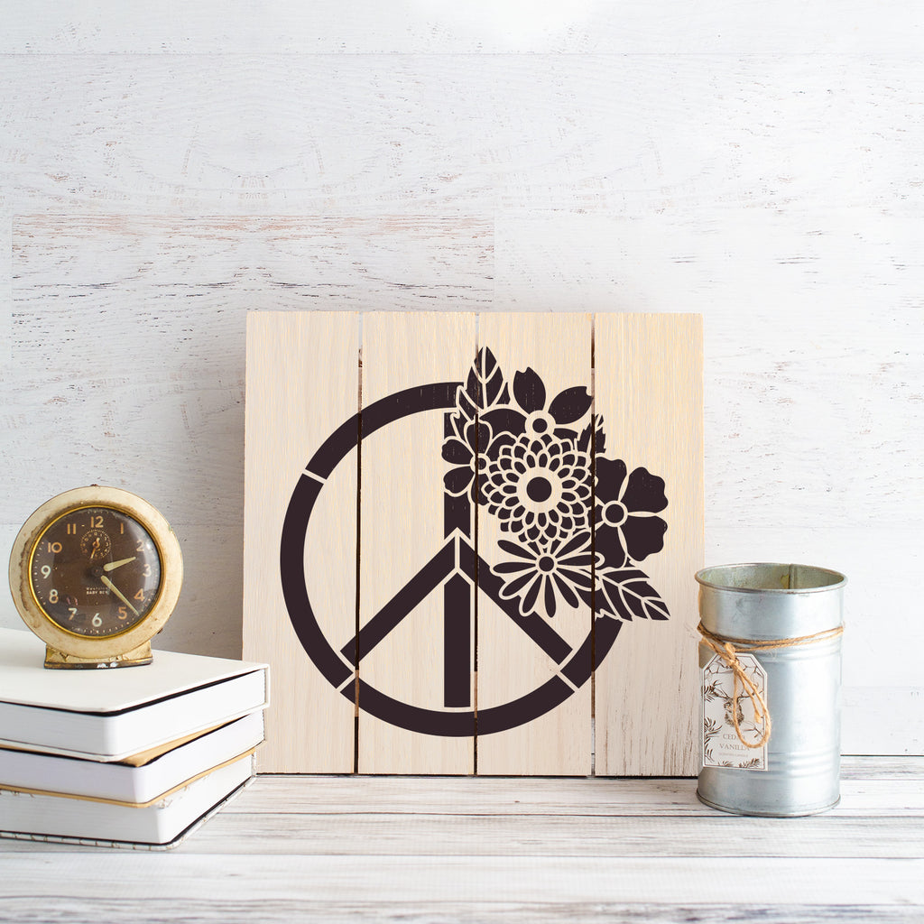 Floral Peace Sign Stencils - Stencil Revolution floral-peace-sign-stencils-stencil-revolution