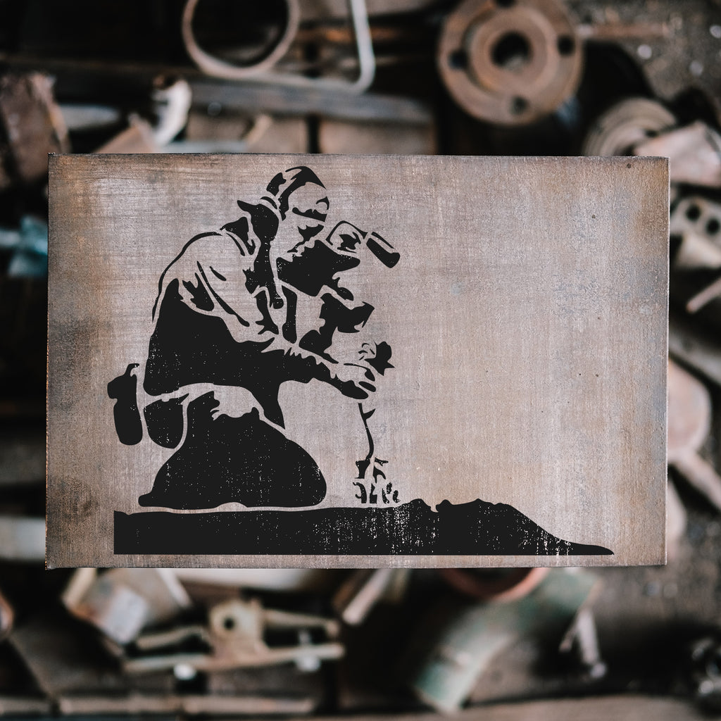 Banksy 'Flower Thrower' Reusable Stencil - Made In USA, Multiple Sizes For Wall Art & Crafts - View #8
