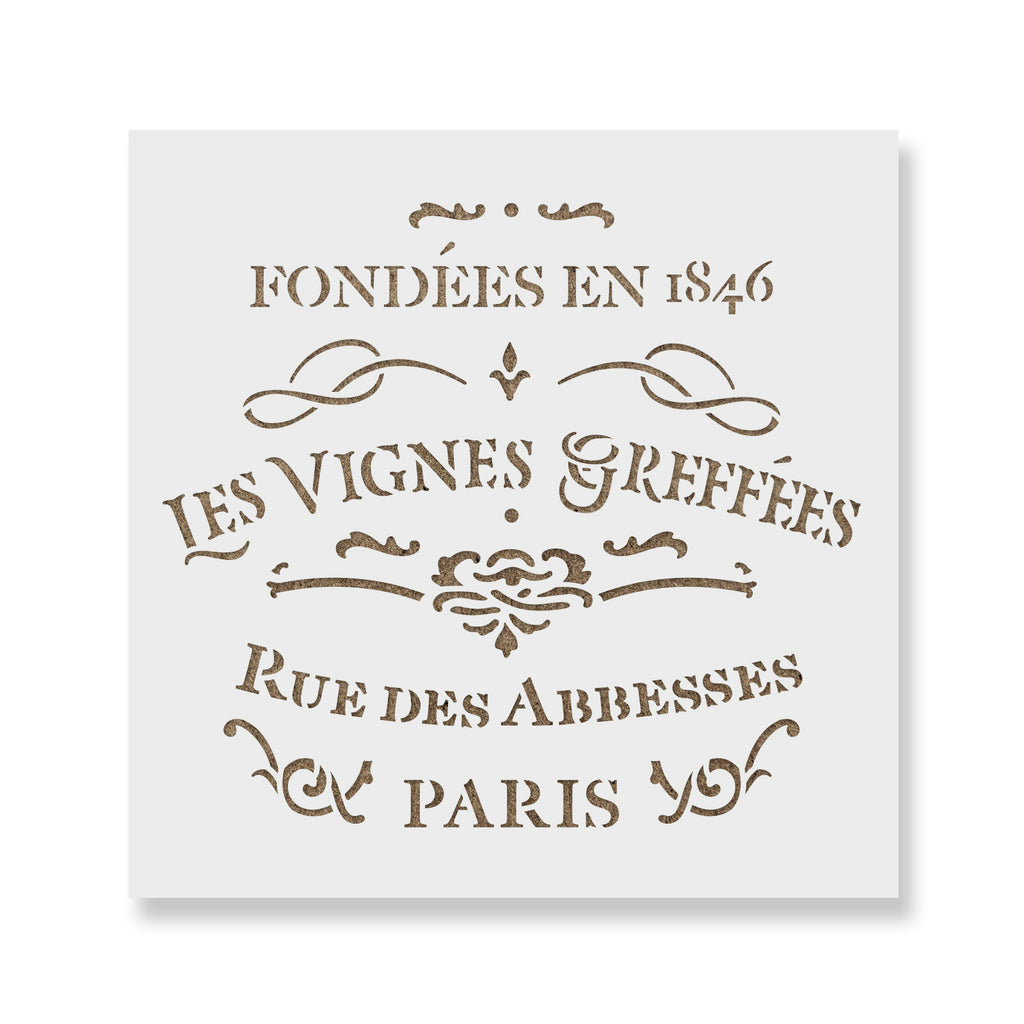 French Label Les Vignes Greffes Stencils - Stencil Revolution french-label-les-vignes-greffes-stencils-stencil-revolution