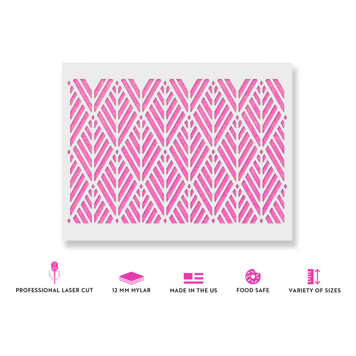 Geometric Tree Pattern Wall Stencil