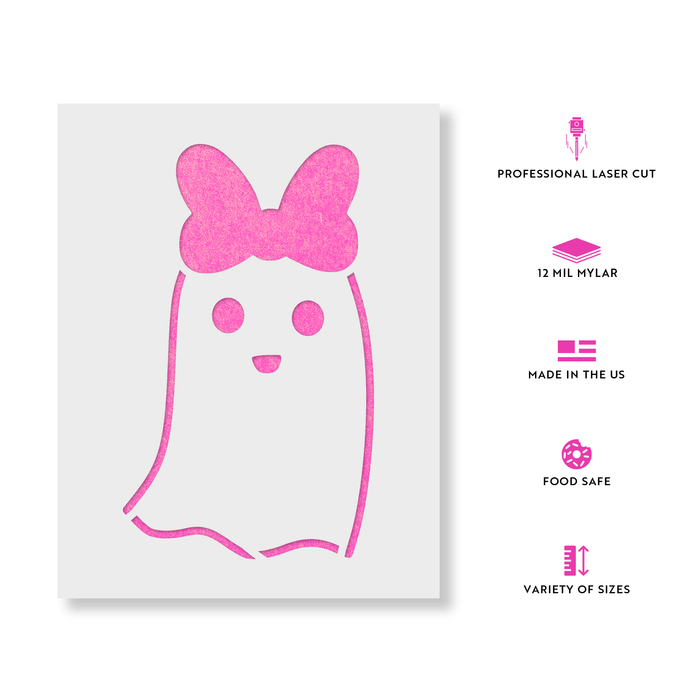 Girl Ghost Halloween Stencil