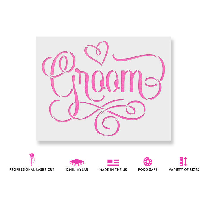 Groom Wedding Label Stencil