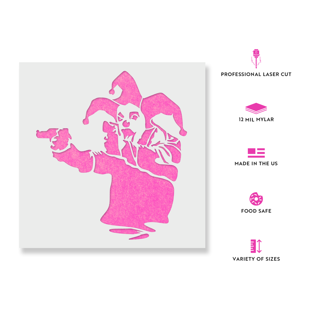 Gun Clown Banksy Stencils - Stencil Revolution