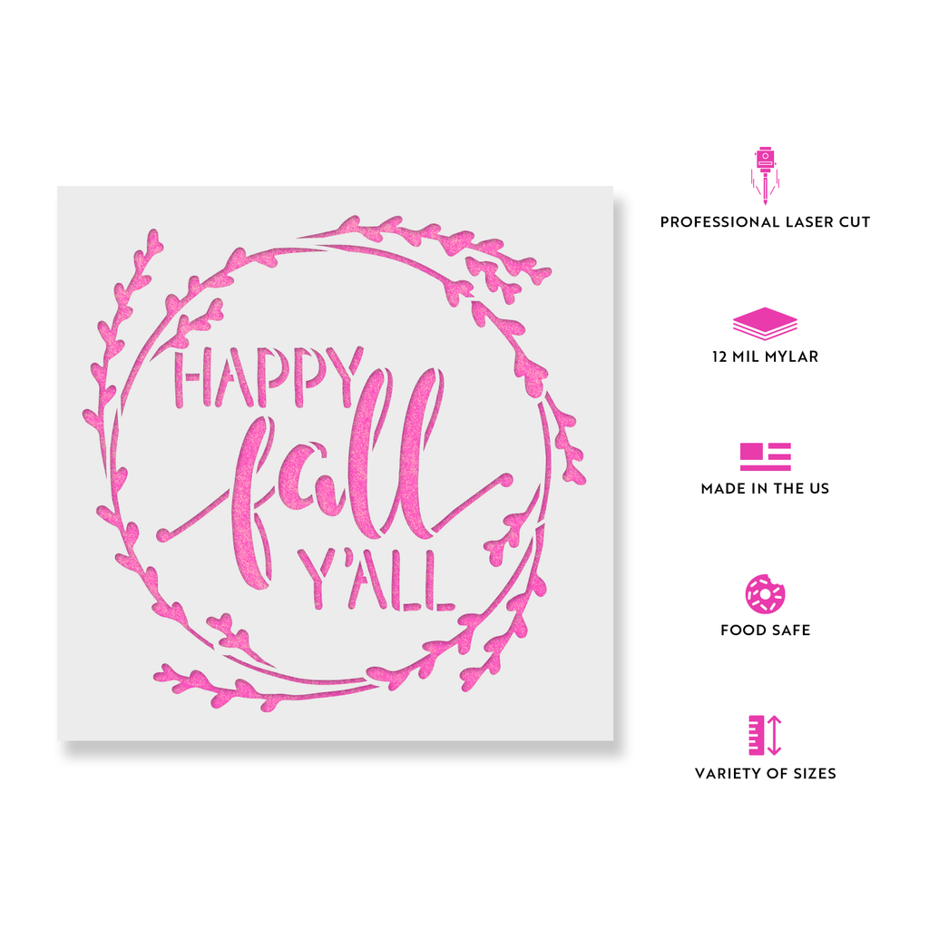 Happy Fall Yall Stencil Design - Mylar Stencil Great for Fall Wood Signs happy-fall-yall-stencil-design-mylar-stencil-great-for-fall-wood-signs