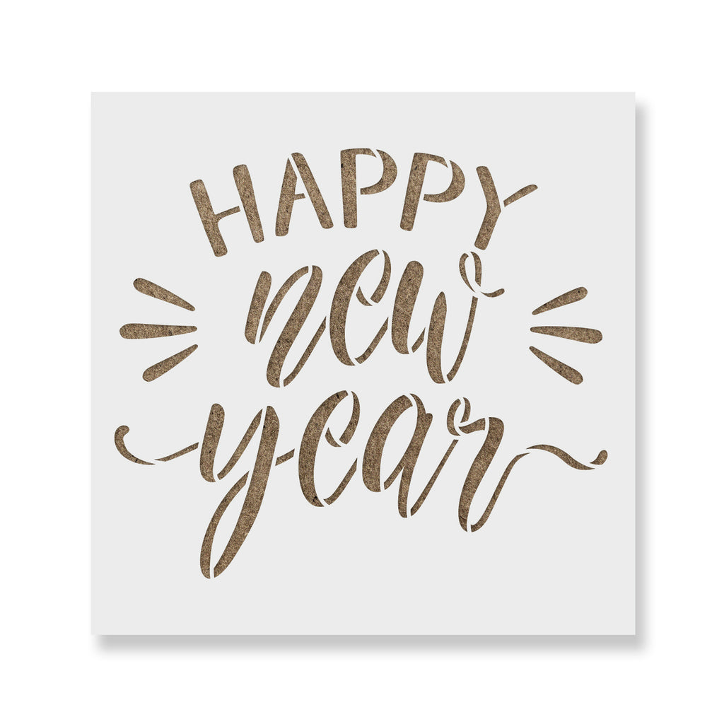 happy new year simple stencil happy new year simple stencils - stencil revolution