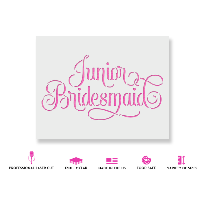 Junior Bridesmaid Wedding Label Stencil