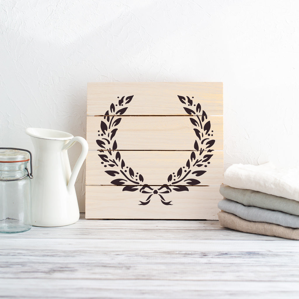 Rustic Laurel Stencil 40+ Coat Of Arms With Lion Laurel