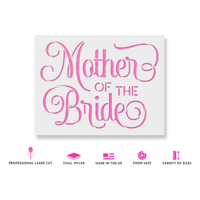 Mother Of The Bride Wedding Label Stencil
