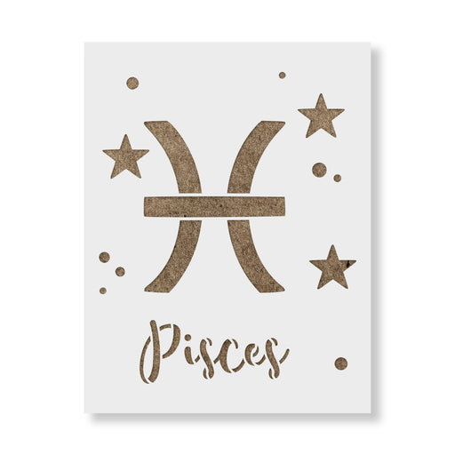 Pisces Zodiac Symbol Stencil