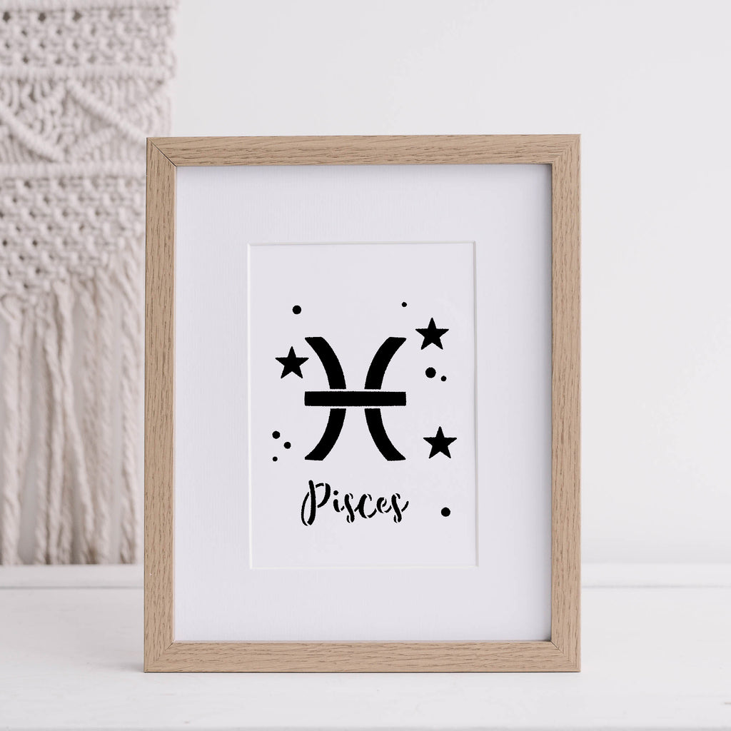 Pisces Zodiac Symbol Stencil