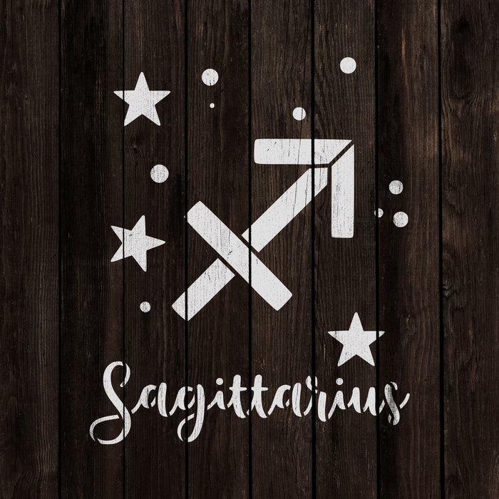 Sagittarius Zodiac Symbol Stencil