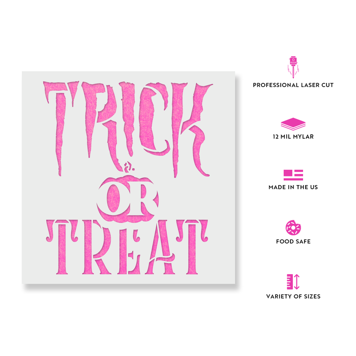 Spooky Trick Or Treat Stencil