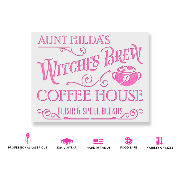 Witches Brew Coffeehouse Stencil