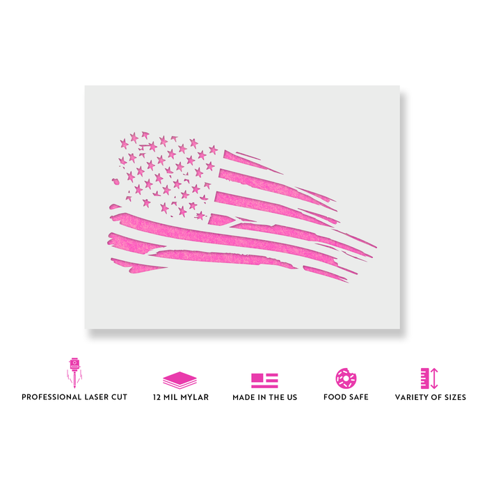 American Flag Rugged Stencil