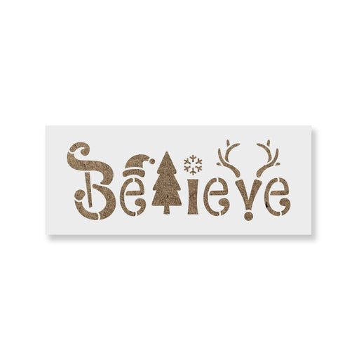 Believe Christmas Stencil
