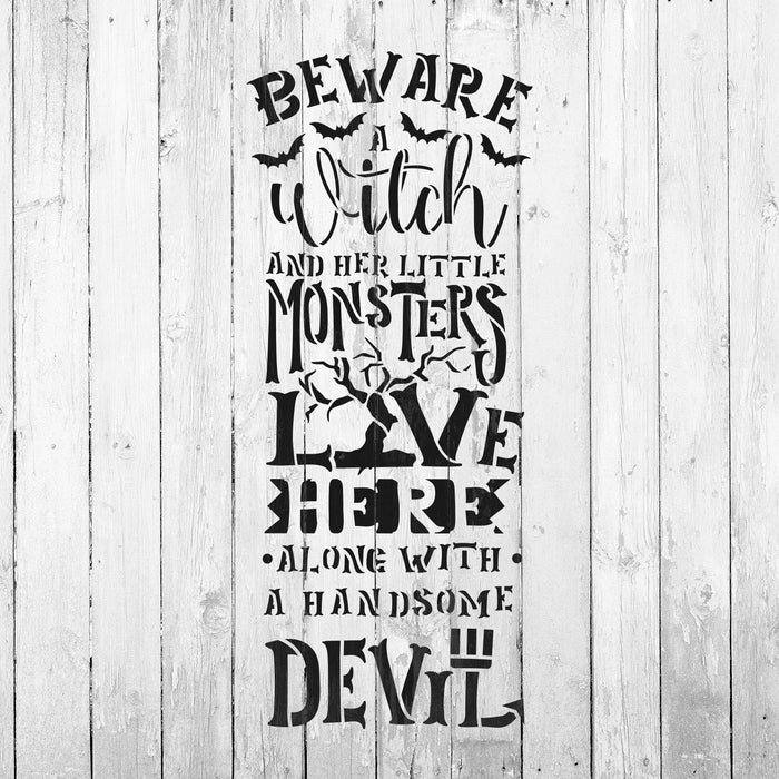 Beware A Witch Stencil