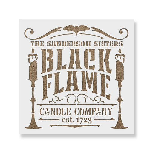 Black Flame Candle Sign Stencil