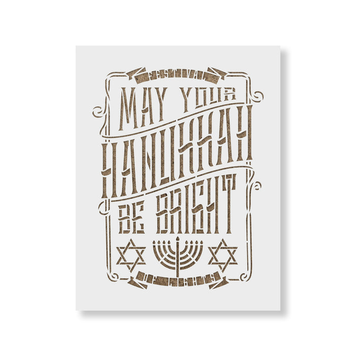 Bright Hanukkah Stencil