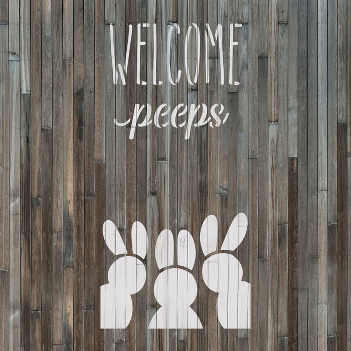 Easter Welcome Peeps Stencil