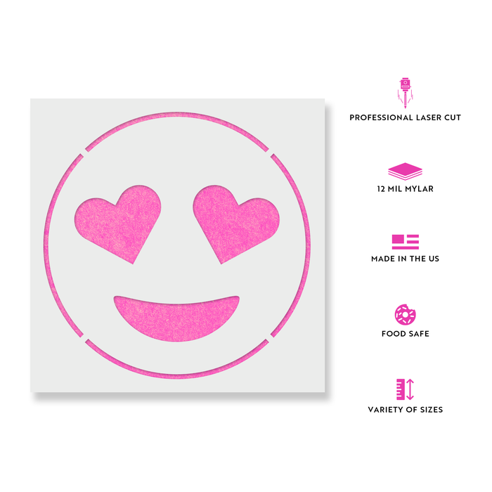 Emoji Heart Eyes Stencil