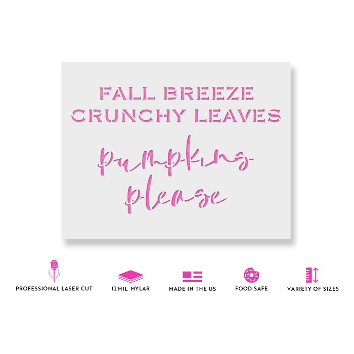 Fall Breeze Pumpkin Please Stencil