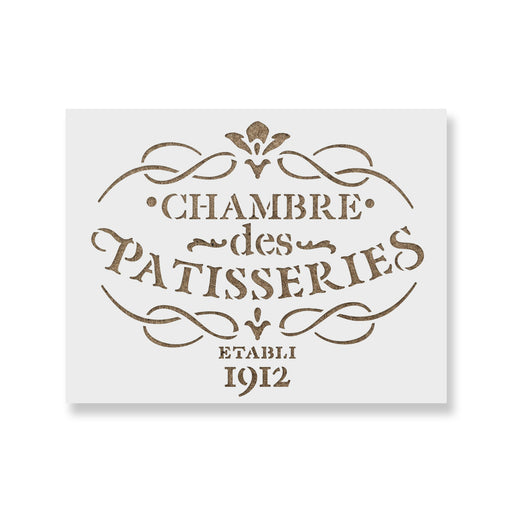 French Label Chambre des Patisseries Stencil