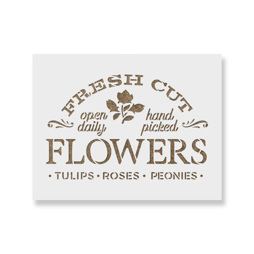 Fresh Cut Flowers Sign Stencil