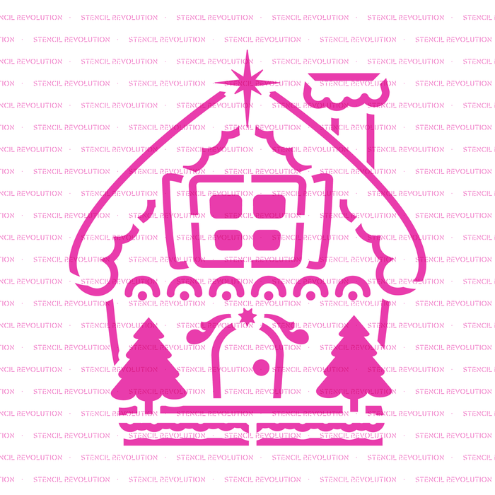 Gingerbread House Cookie Stencil