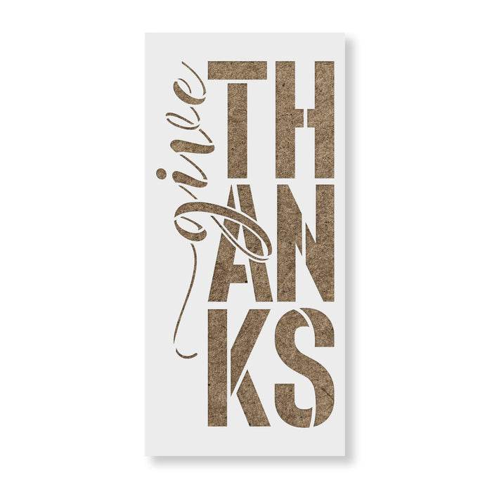 Give Thanks Vertical Script Stencil