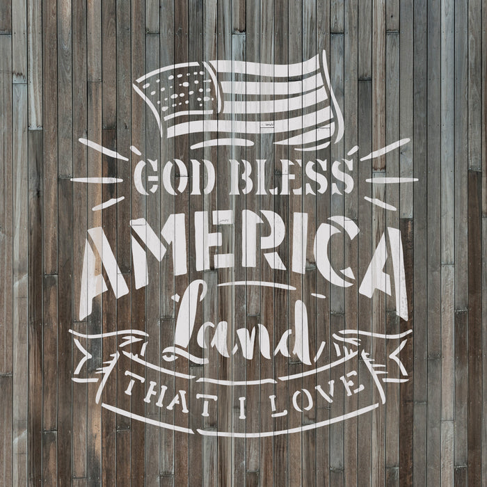God Bless America Stencil