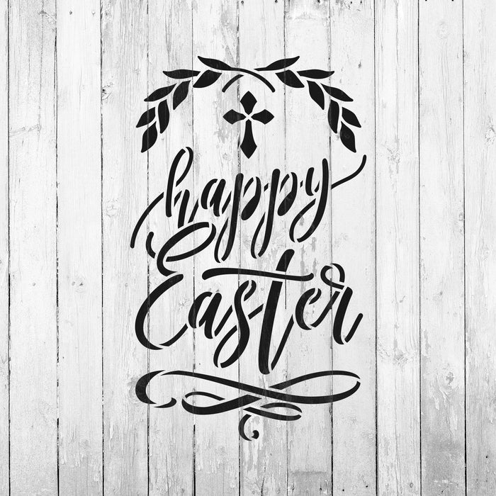 Happy Easter Cross Stencil