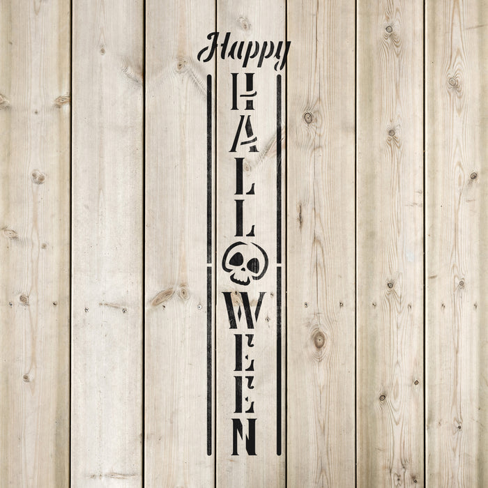 Happy Halloween Skully Stencil
