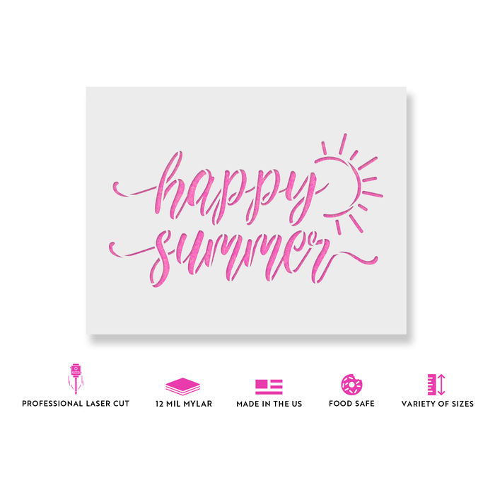 Happy Summer Sun Stencil