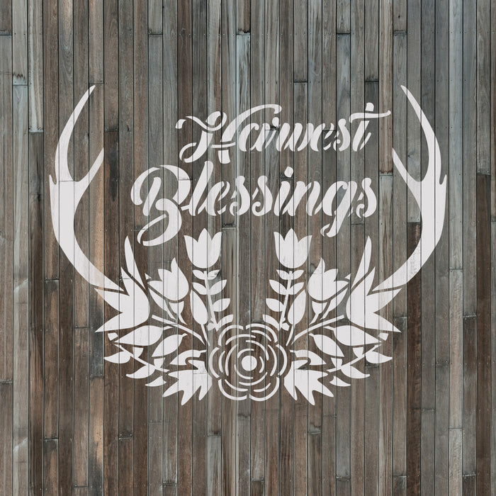 Harvest Blessings Antlers Stencil