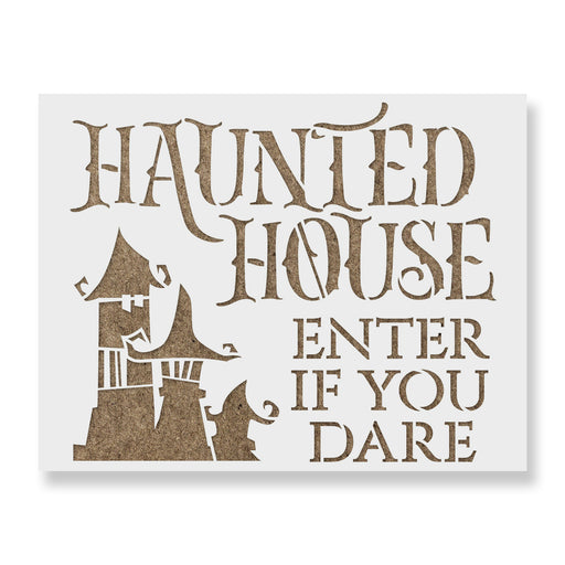 Haunted House Dare Stencil