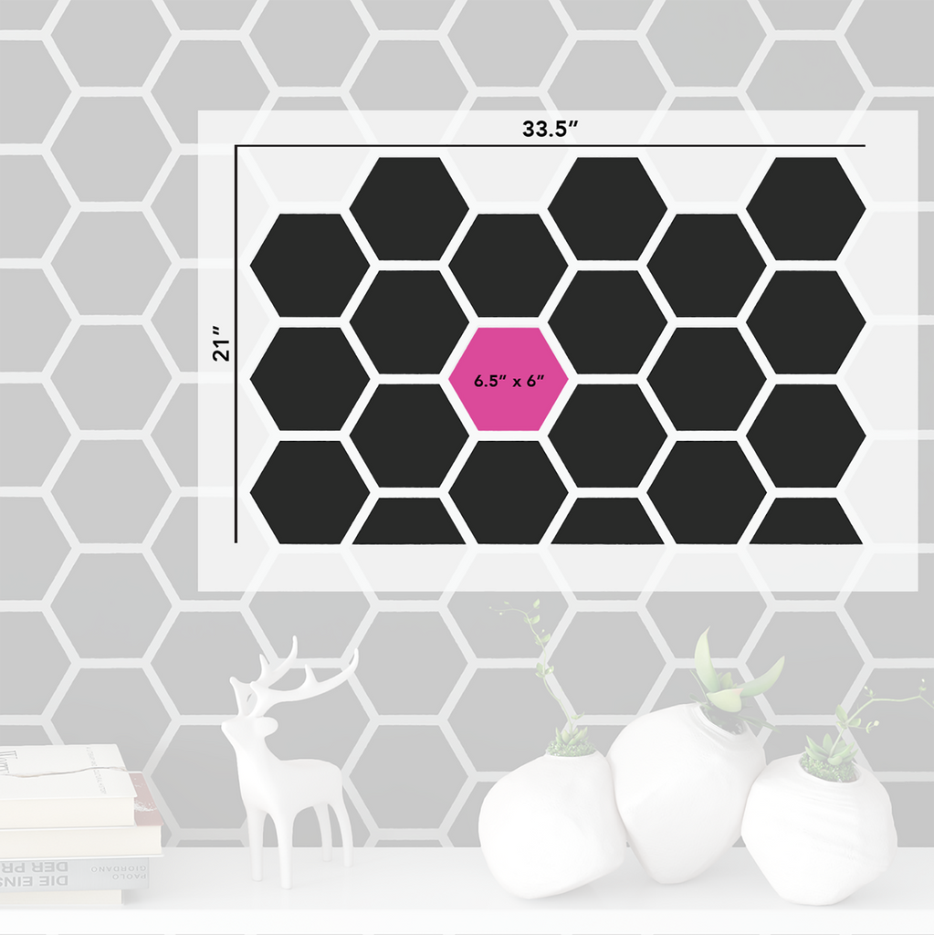 Honeycomb Stencil, 6.5 x 6.5 inch (S) - Large Bee Honey Comb Hexagon Wall  Stencils for Painting Template