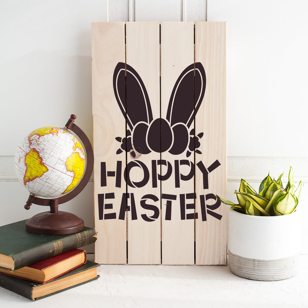 Happy Easter Stencil with Bunny by StudioR12  DIY Christian Spring Ho –  StudioR12 Stencils