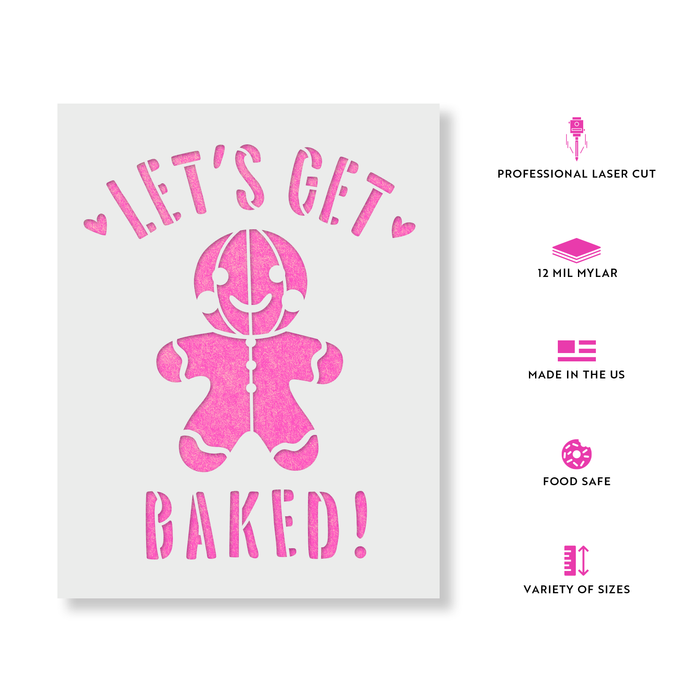 Lets Get Baked Christmas Cookie Stencil