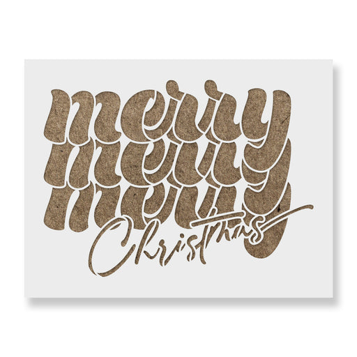 Merry Christmas Retro Stencil