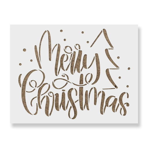 Merry Christmas Tree Stencil